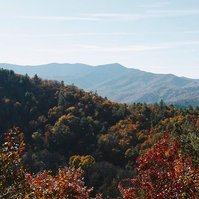 The Smoky mountains photographed from the Blue Ridge Parkway