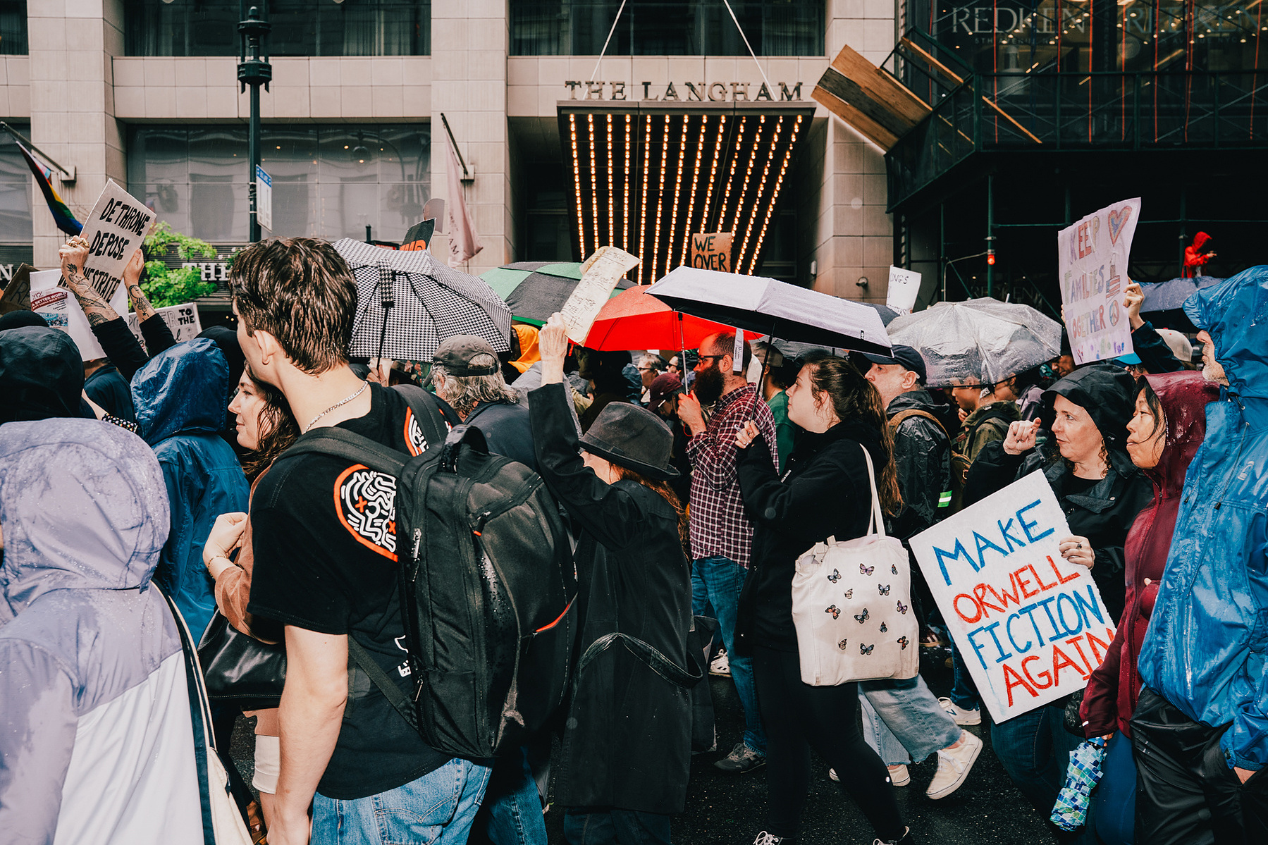 Photojournalism series of the No Kings protest in New York City for The New Republic magazine
