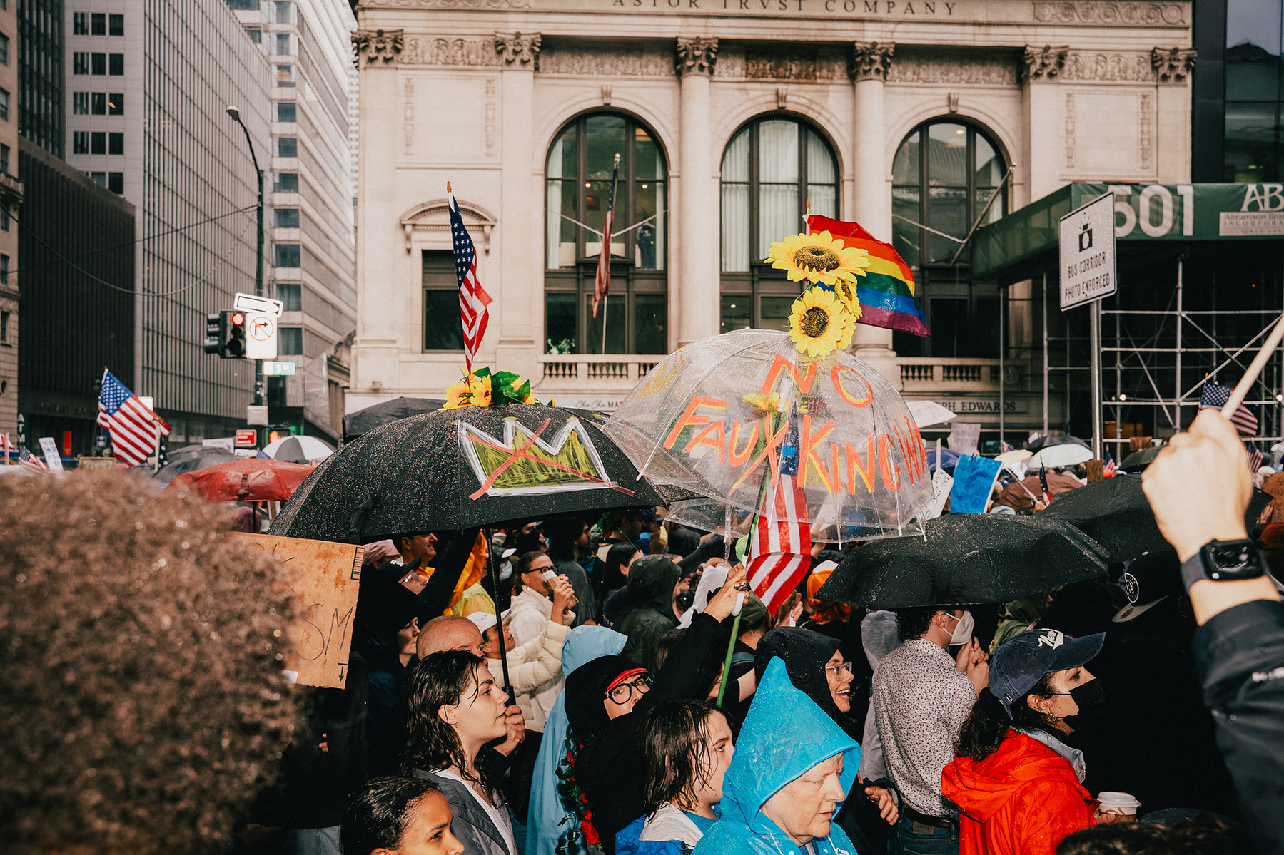 Photojournalism series of the No Kings protest in New York City for The New Republic magazine