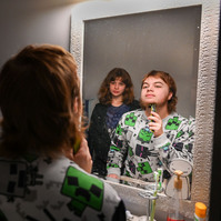 Jay shaves for the first time since he began medically transitioning as his then-girlfriend watches in his bathroom.