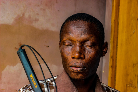 A blind athlete. Paralympic Sports Wheelchair Race Powerlifting Blind