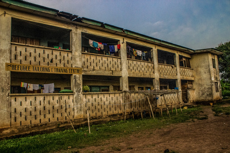 A building that now accommodates the refugees after they were banished from the main refugee camp