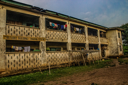 A building that now accommodates the refugees after they were banished from the main refugee camp