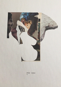 An avant-garde depiction of the Greek mythological character Icarus, the boy who had flown too close to the sun.