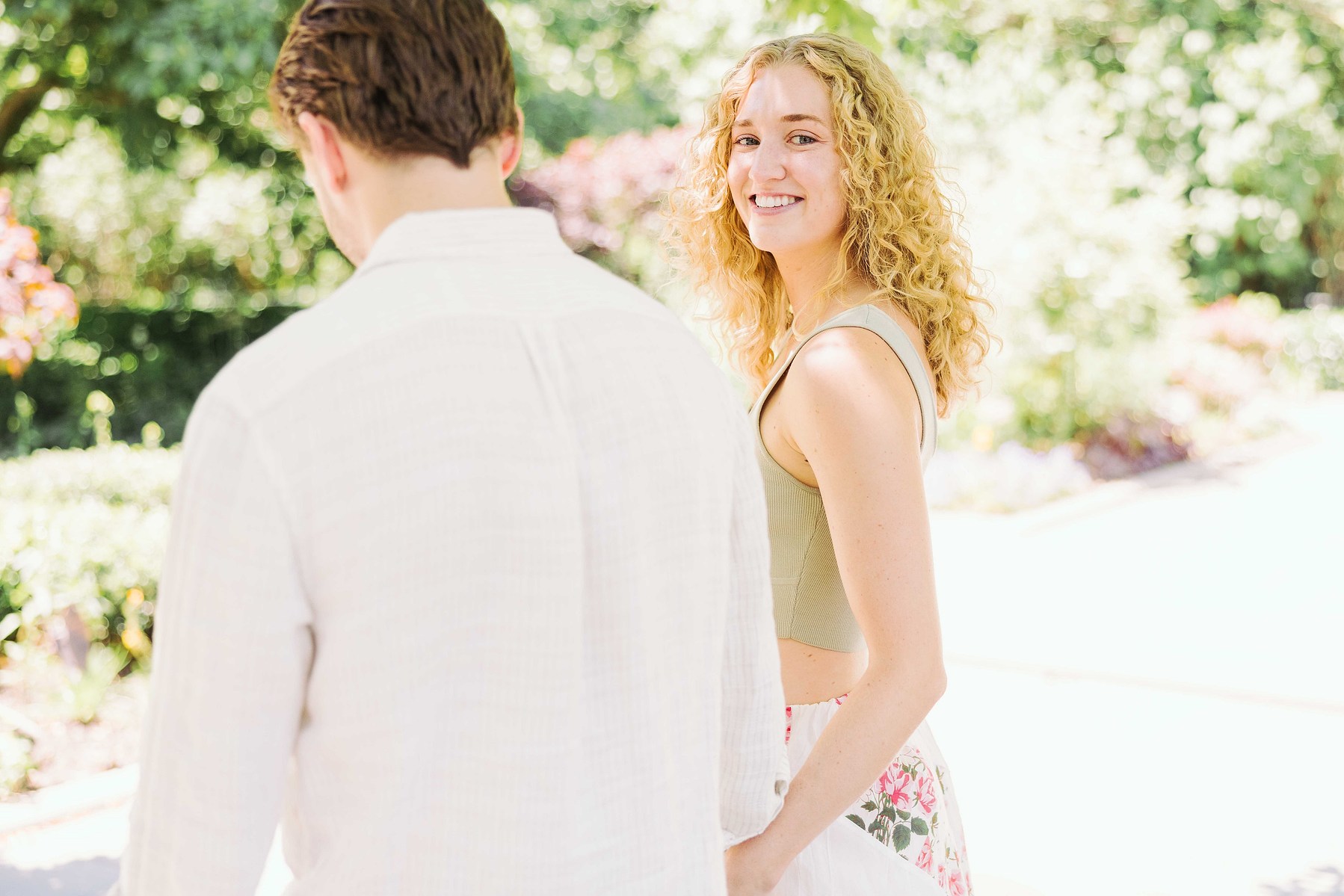 young couple in Central Park for an engagement session done by mc3 photo, light and airy filmic edits 