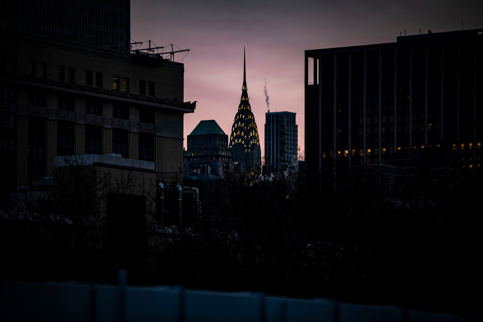 the Chrysler building in the early morning pink skylight, mc3 photo details of New York 