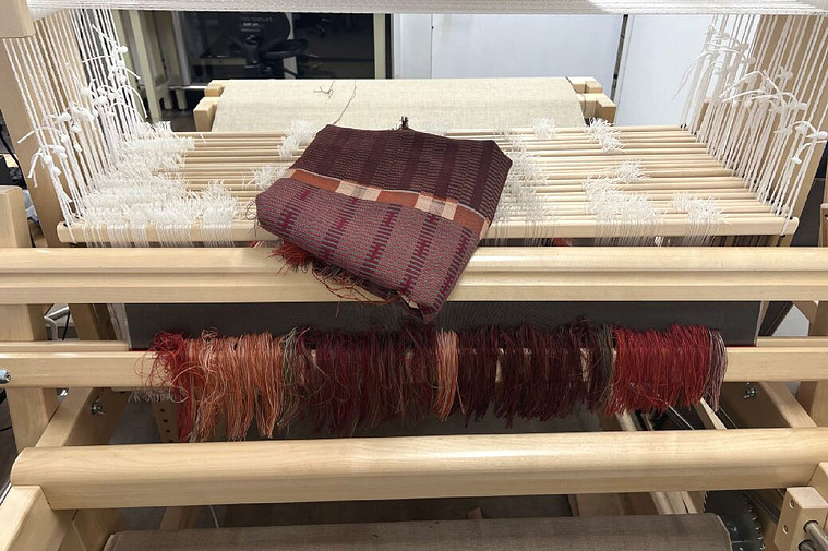 Colour samples cut off the loom.