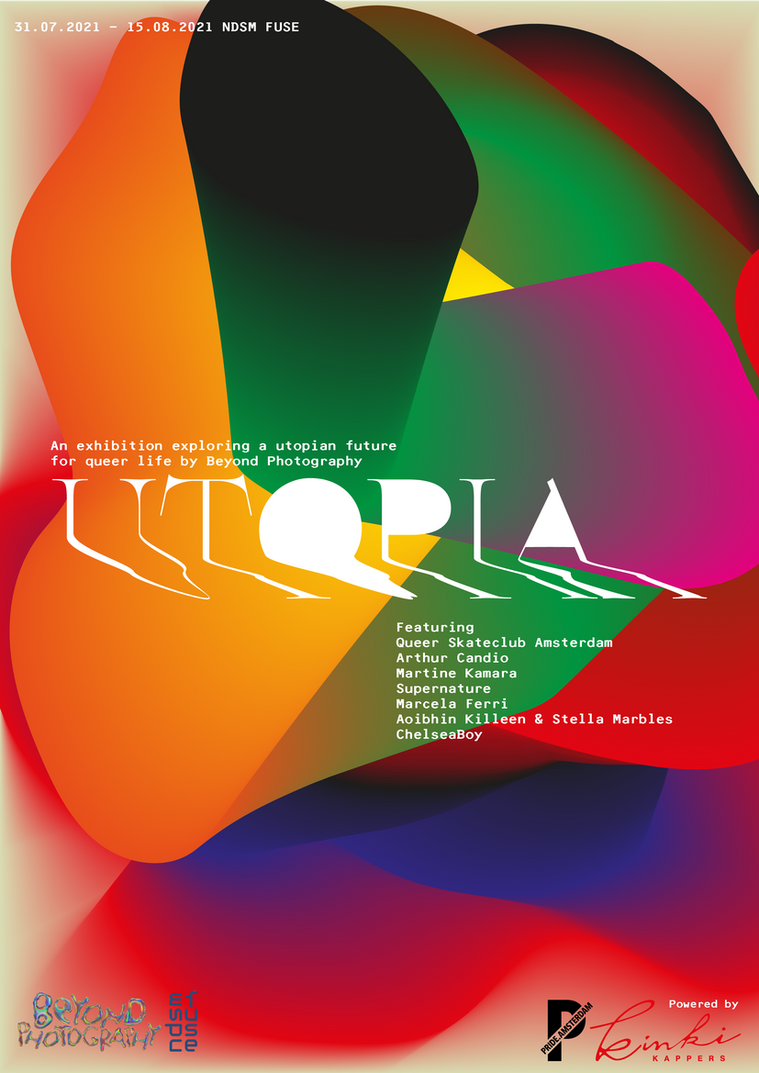 UTOPIA is a queer futures art exhibition in Amsterdam exploring the future of LGBT life through artificial intelligence, photography, art installation and video. 