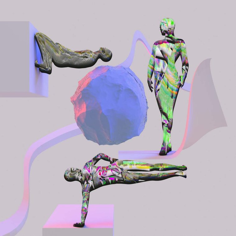 80s style glitch art by Adrain cain