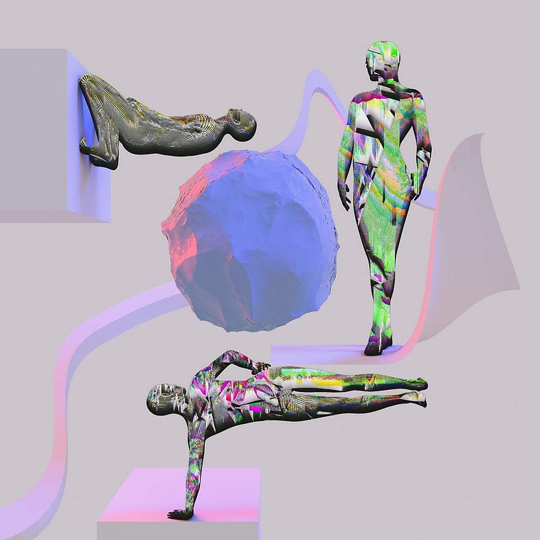 80s style glitch art by Adrain cain