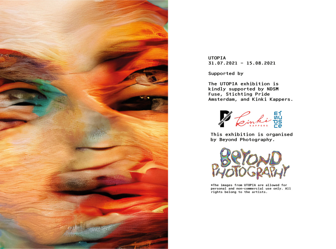 Free archival web zine from the Utopia exhibition by Beyond Photography held at NDSM Fuse in Amsterdam 2021 exploring queer futures in art. 