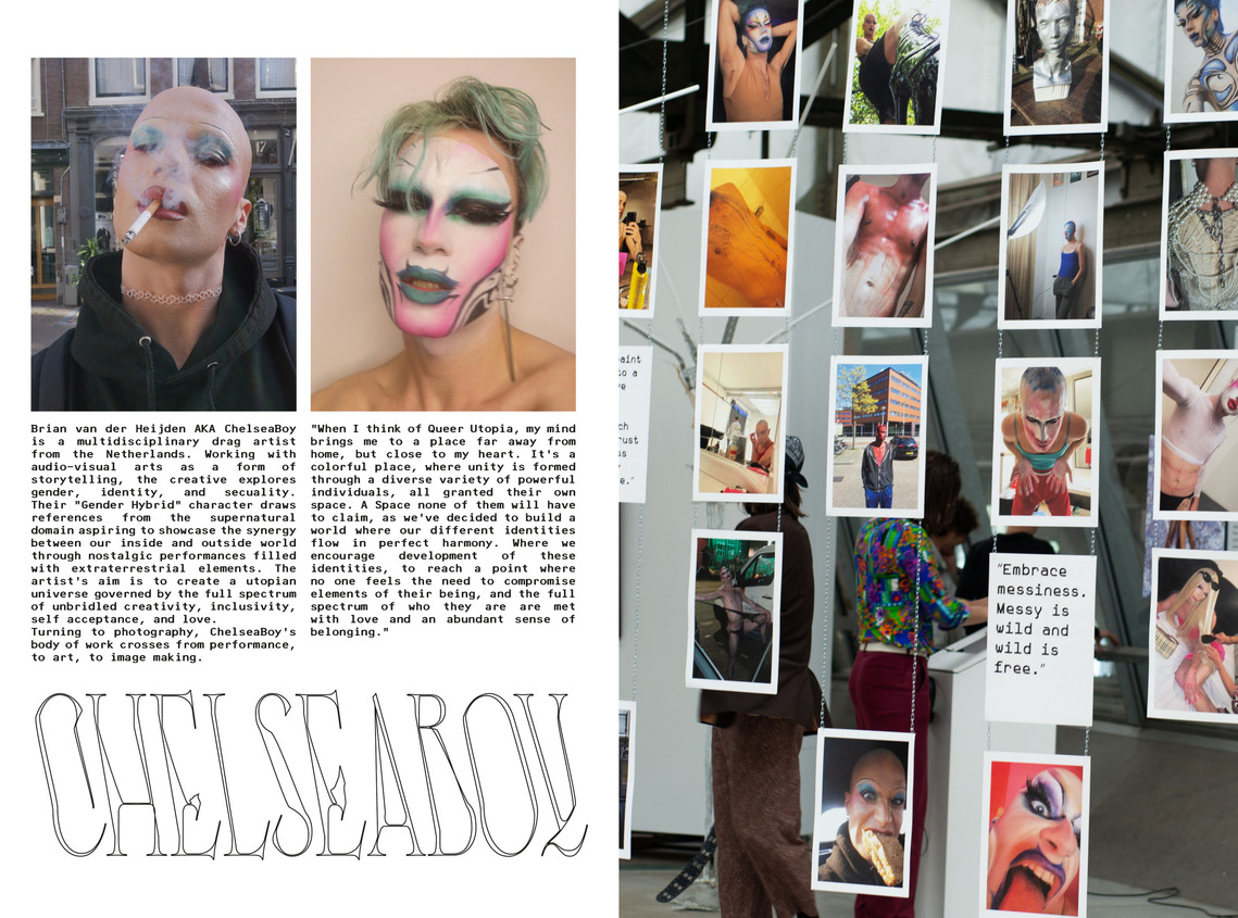 Free archival web zine from the Utopia exhibition by Beyond Photography held at NDSM Fuse in Amsterdam 2021 exploring queer futures in art. 