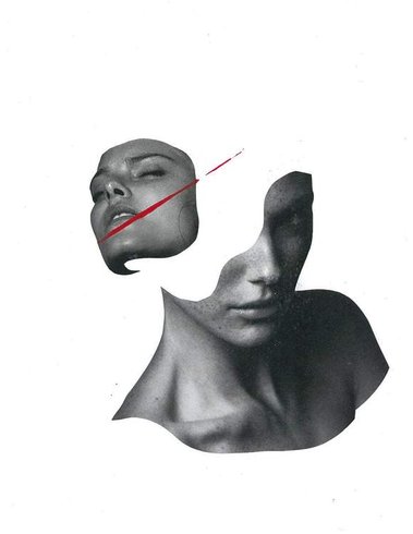 black and white simple collage