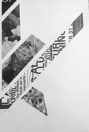 Original collage of cutouts from a magazine