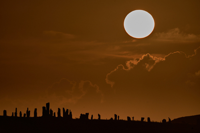Sunset at Callanish Stones. Isle of Lewis. Scotland.