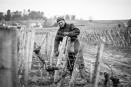 Portrait de Noël, ouvrier viticole, dans les vignes de Château Canon, premier grand cru classé de Saint-Emilion, Gironde, France. Photo © Brice Braastad - Episode II