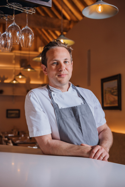 Portrait of head chef Tom Kemble at Chalk Restaurant