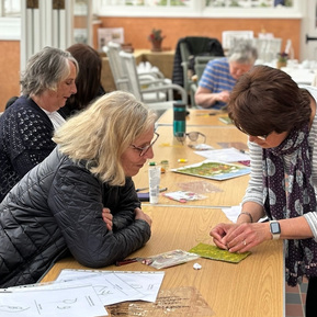 felt and embroidery workshops with Upanddowndale artist Lynn Comley at Scampston hall in North Yorkshire 
