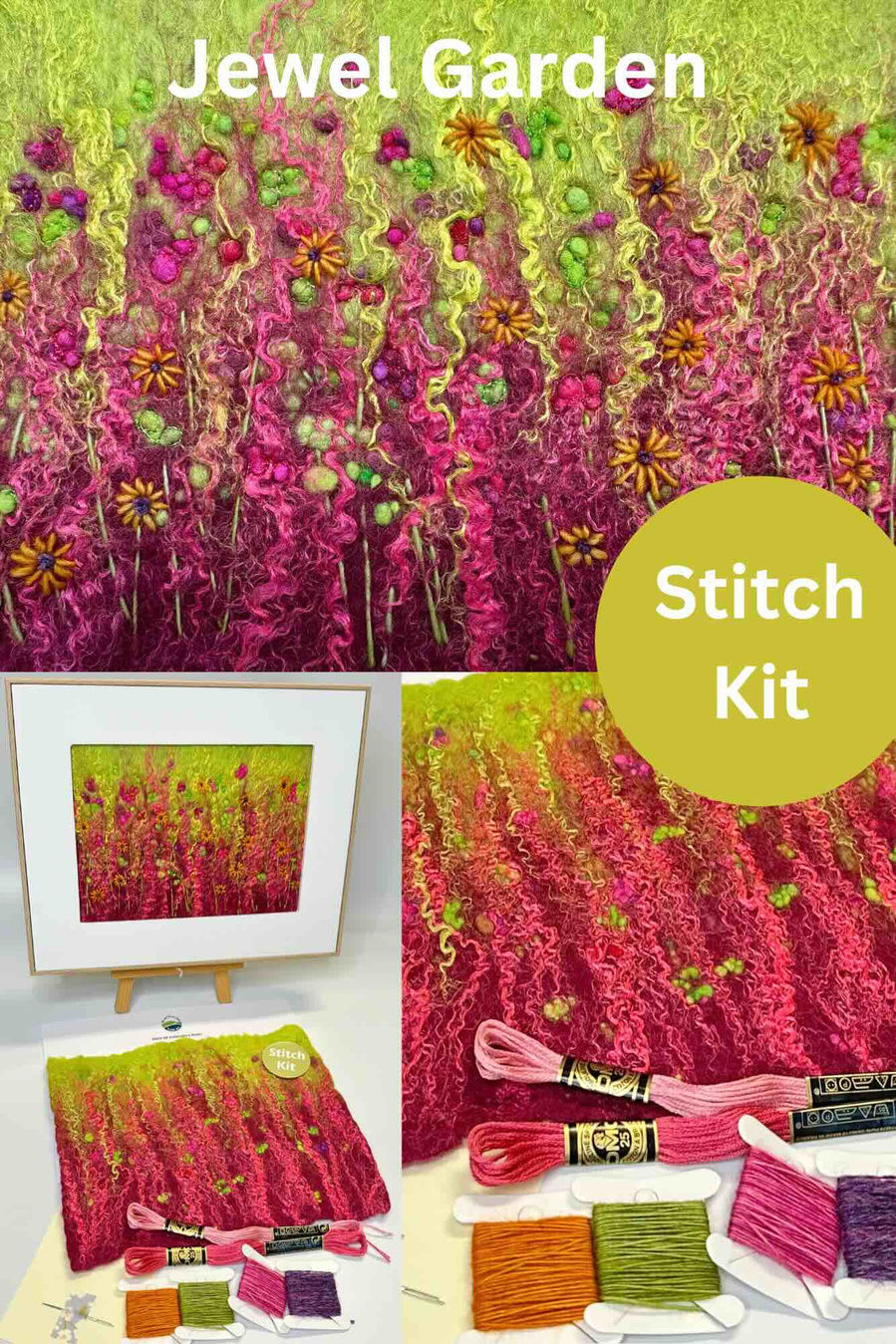Embroidery felt and stitch kits by UpanddownDale felt artist Lynn Comley £25 each ships to UK and USA