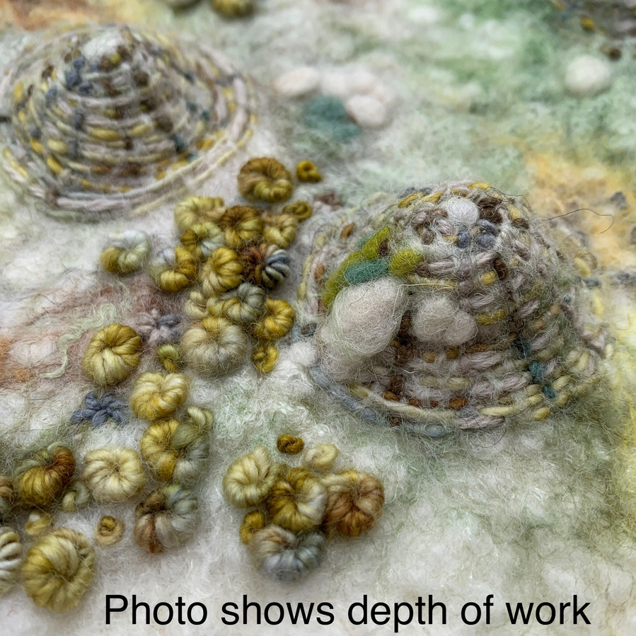 Limpet study by UpanddownDale textile artist Lynn Comley, ocean inspired art