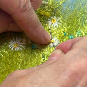 Embroidery workshops with Lynn Comley Up and Down Dale textile artist 