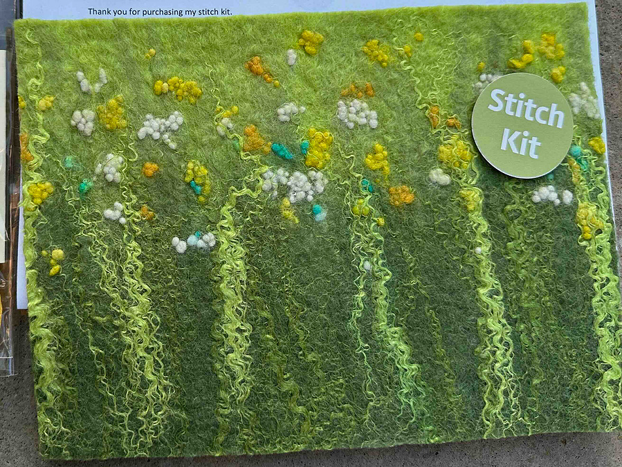 Daisy kits by UpandDowndale textile felt and embroidery artist Lynn Comley 