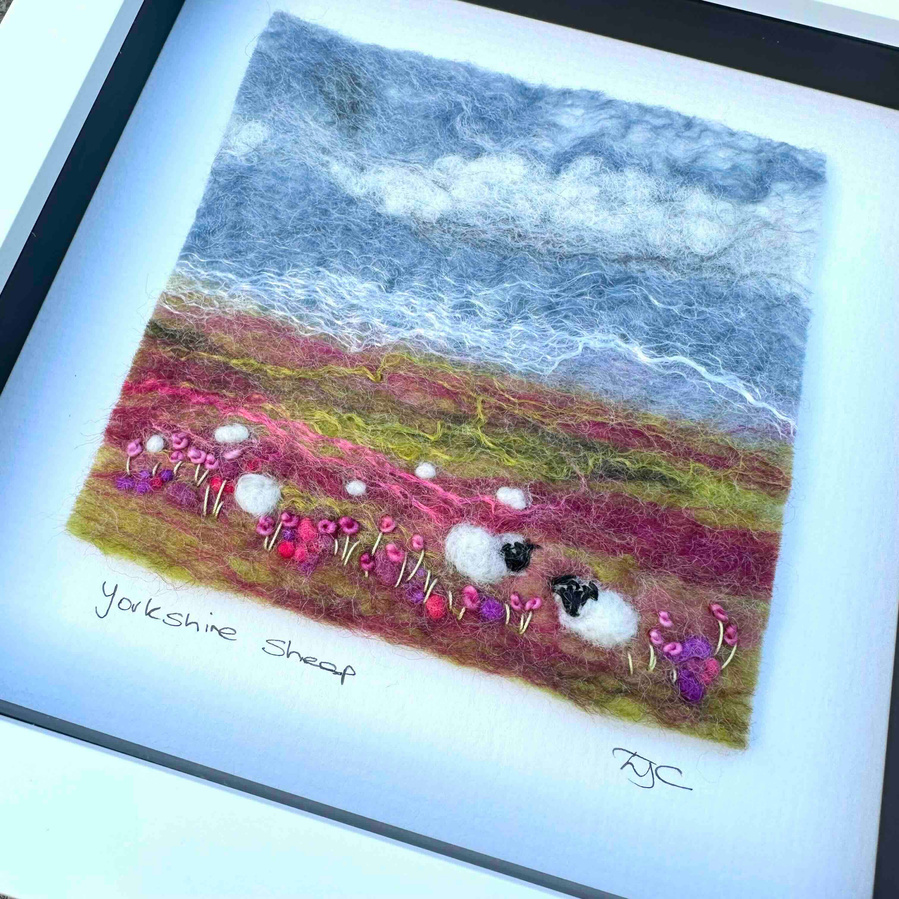 Sheep grazing on the purple moorland heather picture by lynn Comley