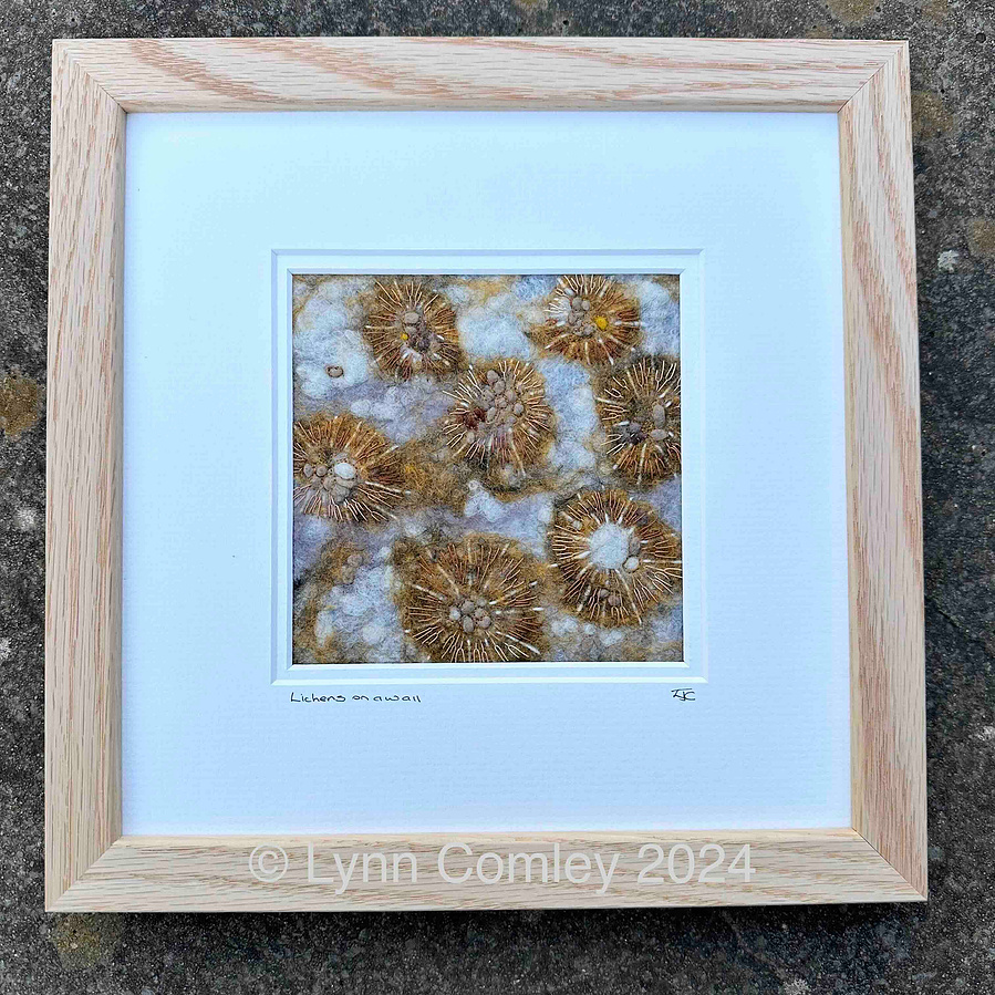 Lichen inspired textured felt and embroidery by Lynn Comley