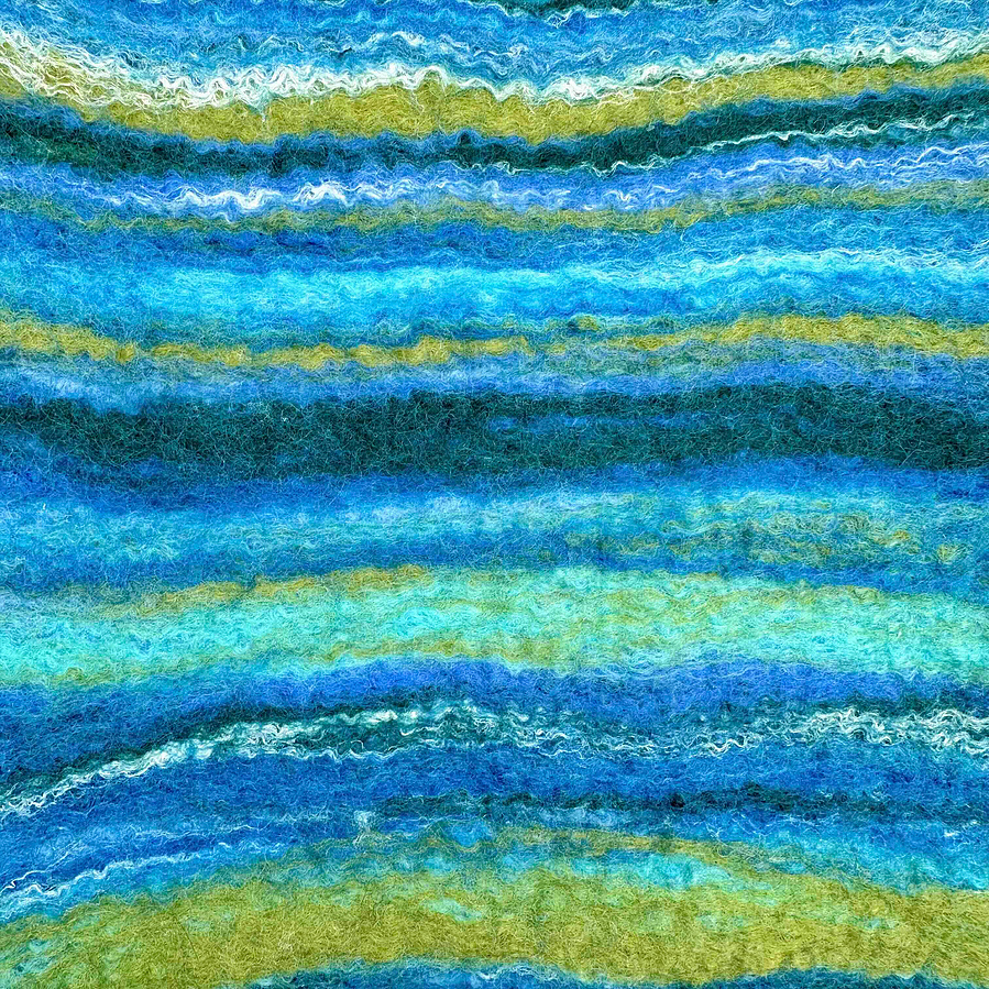 Wetfelted stitch kit by Lynn Comley upanddowndale northern British artist.