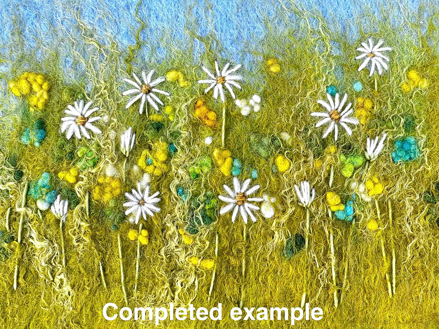 Daisy stitch kit, embroidery kit design  your own daisy meadow, felt and stitch kits by Up and down dale aka Lynn Comley buy on the website, ships to USA, UK