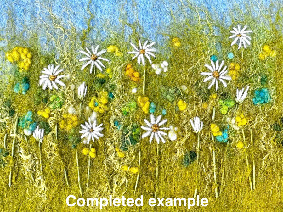Daisy stitch kit, embroidery kit design your own daisy meadow, felt and stitch kits by Up and down dale aka Lynn Comley buy on the website, ships to USA, UK