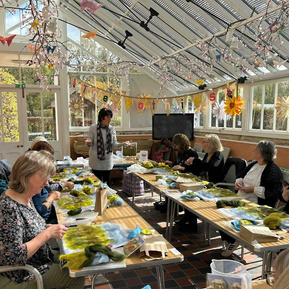 Wet felting and embroidery workshops with Lynn Comley at Scampston Hall Walled Garden 