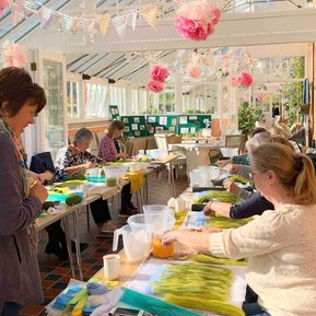 Flower Meadow and embroidery workshop with Lynn Comley UpandDownDale Textile artist based in Yorkshire 