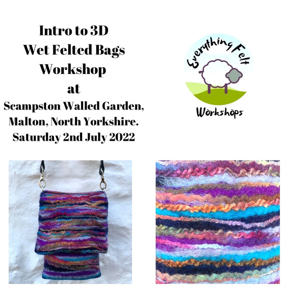North Yorkshire creative courses wet felting workshop, make a felted bag with Liz Riley in the Grand conservatory at Scampston Hall Walled Garden, Malton, North Yorkshire this October 2022  assisted by Lynn Comley