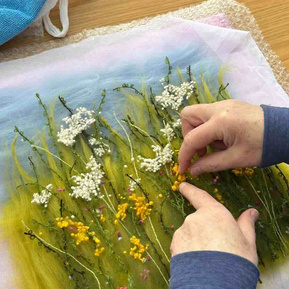 Learn how to wet felt with embroidery with Lynn Comley at Scampston Hall Walled Garden 