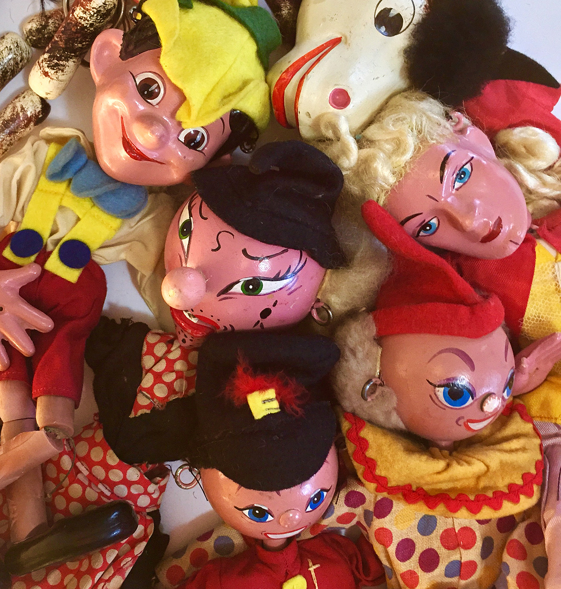 Marionettes configured to represent various social interactions and relationships. A personal social commentary on identity, place, belonging and relationship formation.
