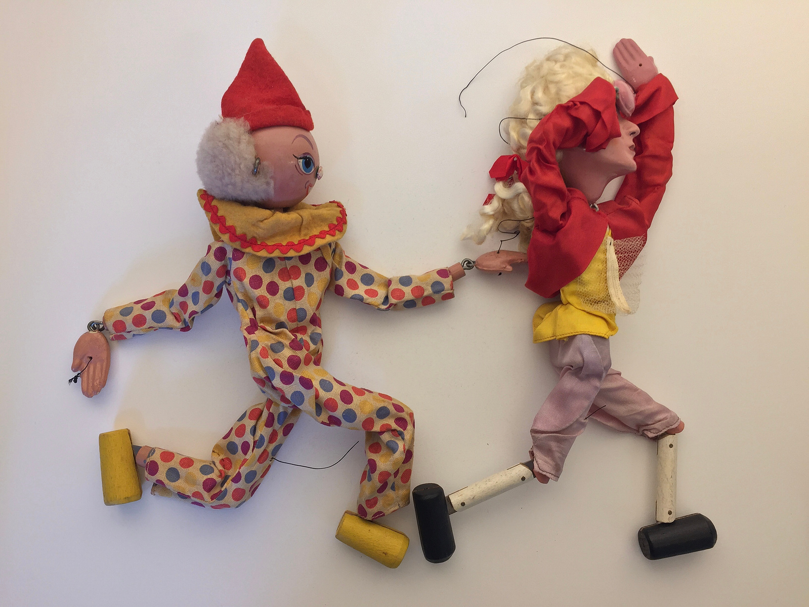 Marionettes configured to represent various social interactions and relationships. A personal social commentary on identity, place, belonging and relationship formation.