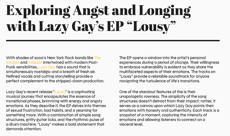The Cape Creative - Lazy Gay, Lousy Review