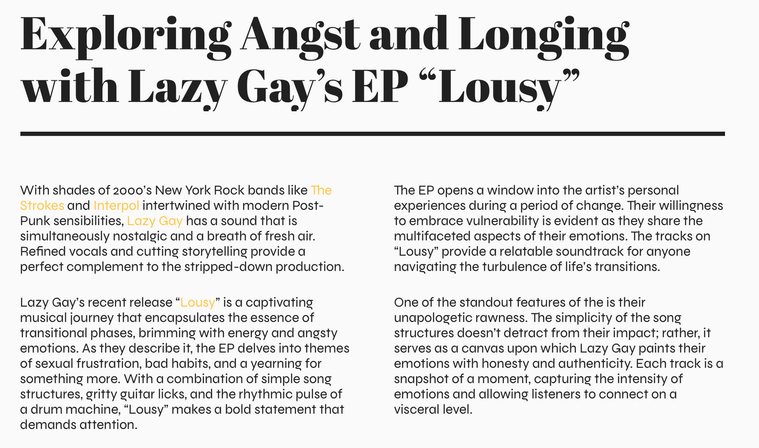 The Cape Creative - Lazy Gay, Lousy Review