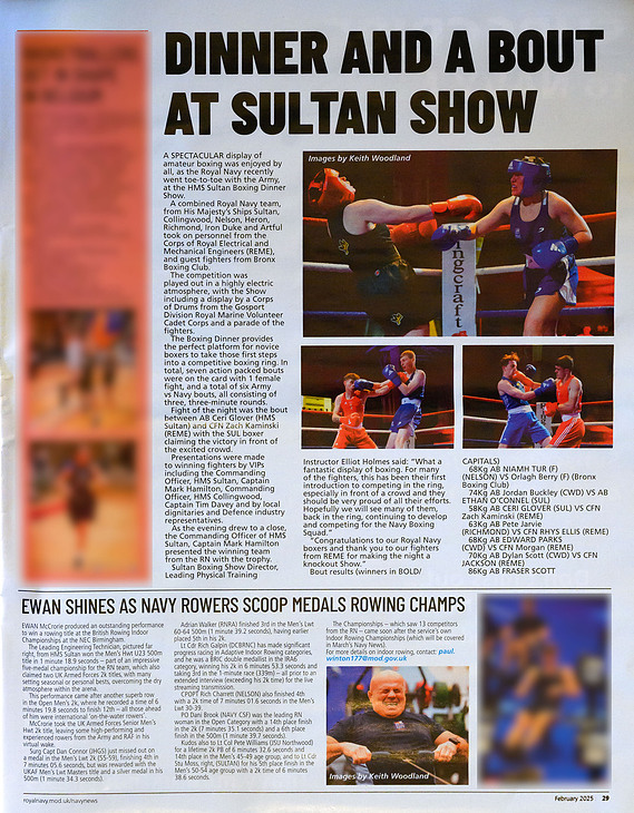 Images from my day job in February's edition of the Navy News