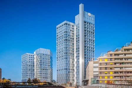 Tours Citylights, by Dominique Perrault @ Boulogne-Billancourt  photo : Thomas Bekker for Costar