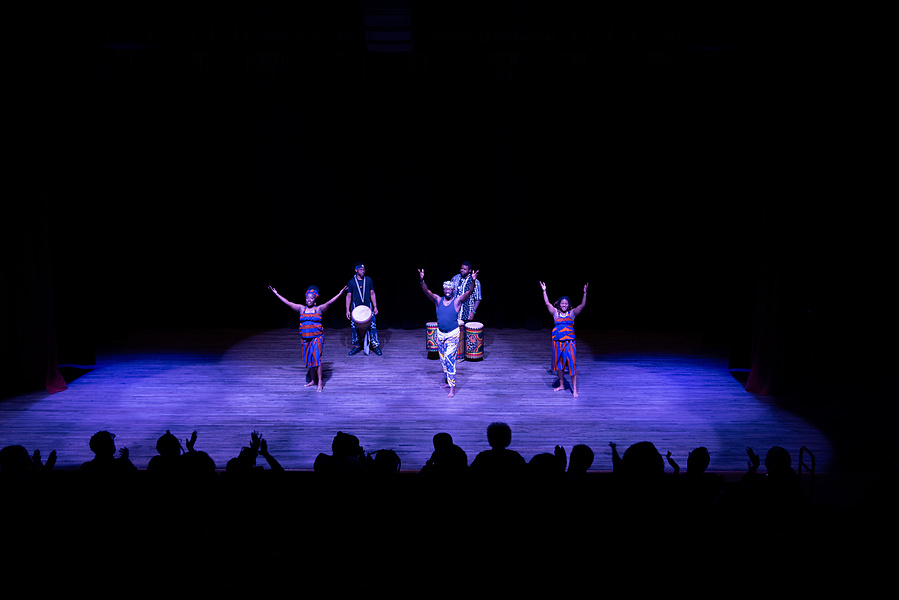 Performers salute the cheering public after their performance at the Inaugural Afro-Rhythm Dance & Wellness Conference at the Savannah Cultural Arts Center, October 2024
