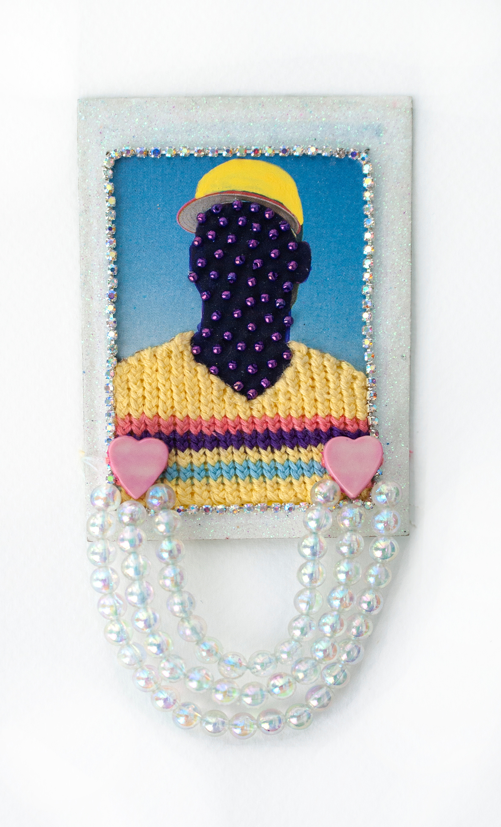 Baseball card, women athletes, crafts, sports, professional, baseball, sports art, MLB, players, beads, fiber art, feminist art, AAGPBL, hearts, glitter, unicorn, teams, team fortis, Katrina Majkut