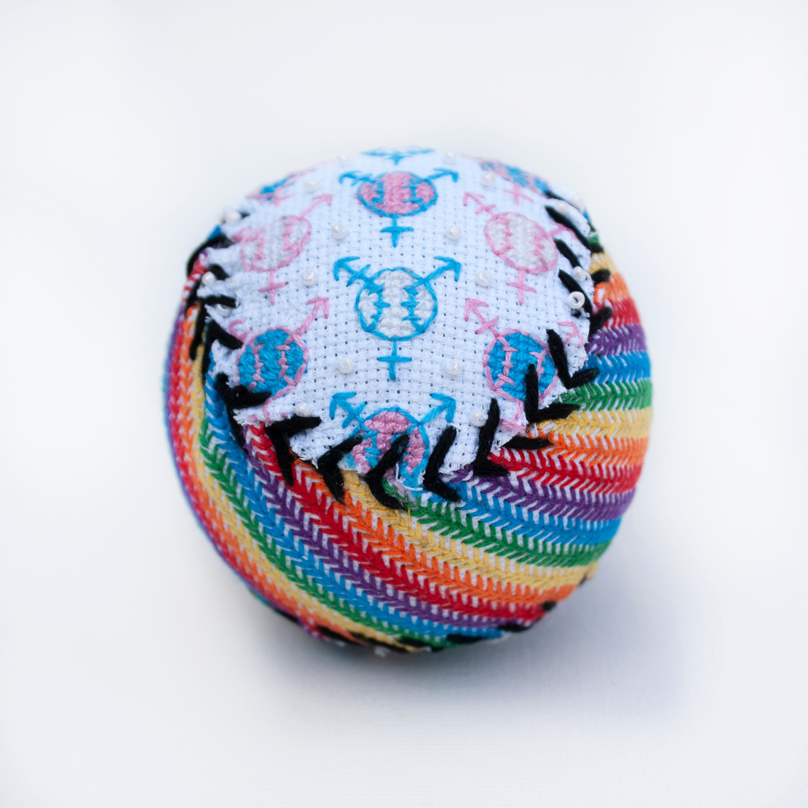 Baseball, Baseball Art, All American Girls Professional Baseball League, AAGPBL, embroidery art, cross-stitch art, fiber art, Katrina Majkut, cross-stitch