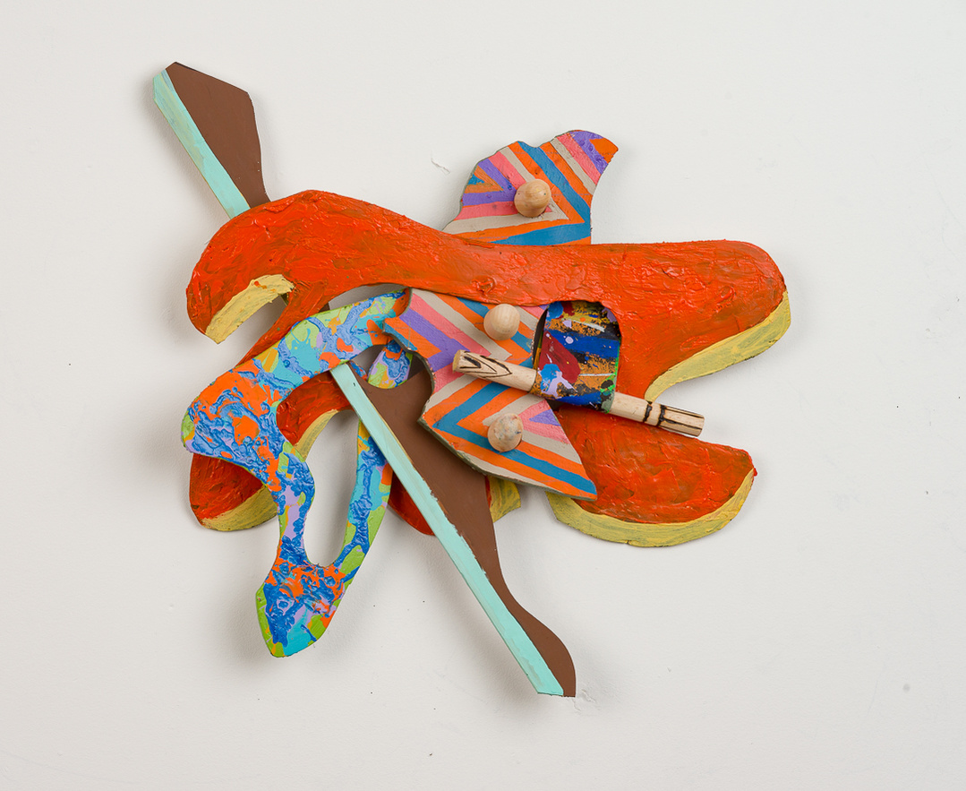 Hope For Tomorrow-Multicolored Abstract Art Piece Hung on A Wall With Various Shapes that Resembles Ties. The Ties are Bent in Various Ways. 
