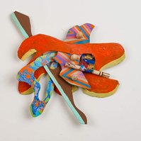 Hope For Tomorrow-Multicolored Abstract Art Piece Hung on A Wall With Various Shapes that Resembles Ties. The Ties are Bent in Various Ways. 
