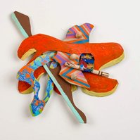 Hope For Tomorrow-Multicolored Abstract Art Piece Hung on A Wall With Various Shapes that Resembles Ties. The Ties are Bent in Various Ways. 