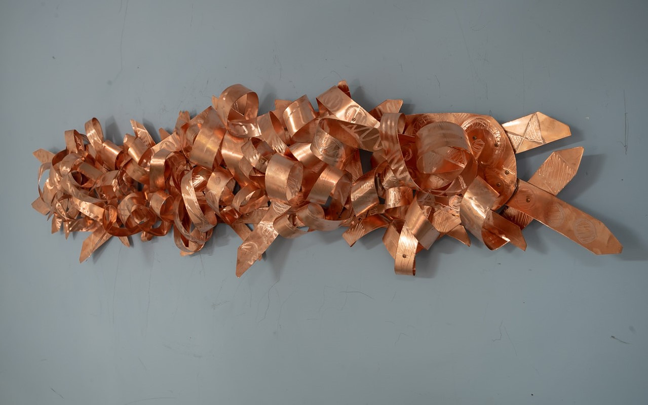 Shared Passions - Abstract Art Piece Made With Copper. This Piece has Various Shapes That Resemble Ties.