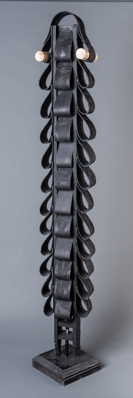 Thank You Mr. Mandela-Totem in the Shape of Ties With Painted A Black.