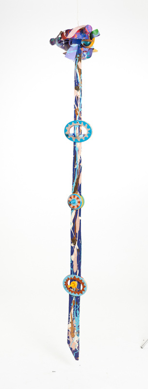 Passion Of Hope-Abstract Ladder With Abstract Ties On The Top. The Ladder and Ties Are Multicolored.